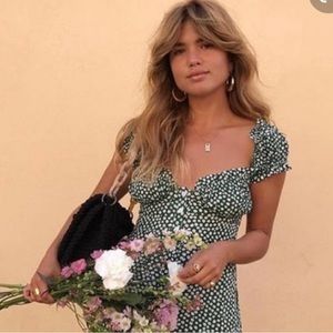 WITH JEAN Isabelle Green Daisy Dress (Small)